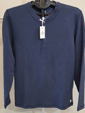 Marine Layer Navy Long Sleeve Waffle Henley